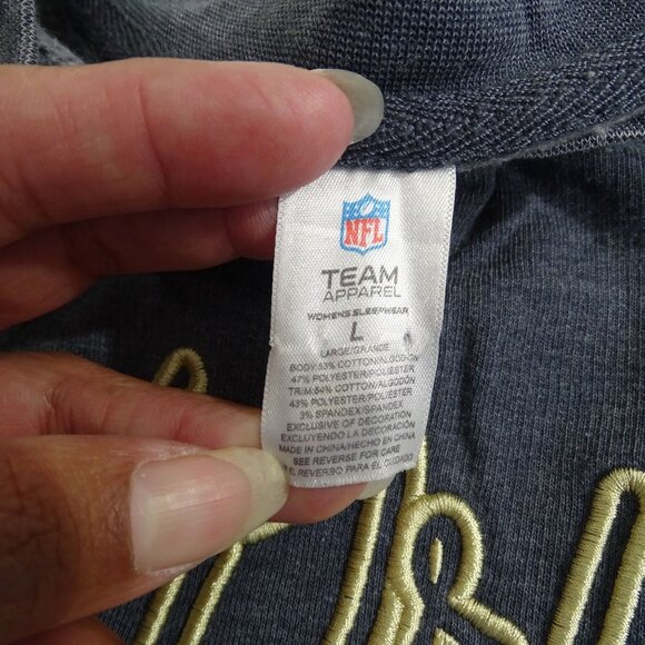 NFL New Orleans Saints Washed Gray Embroidered Sweatshirt Women Size L Broke-In - Picture 6 of 12
